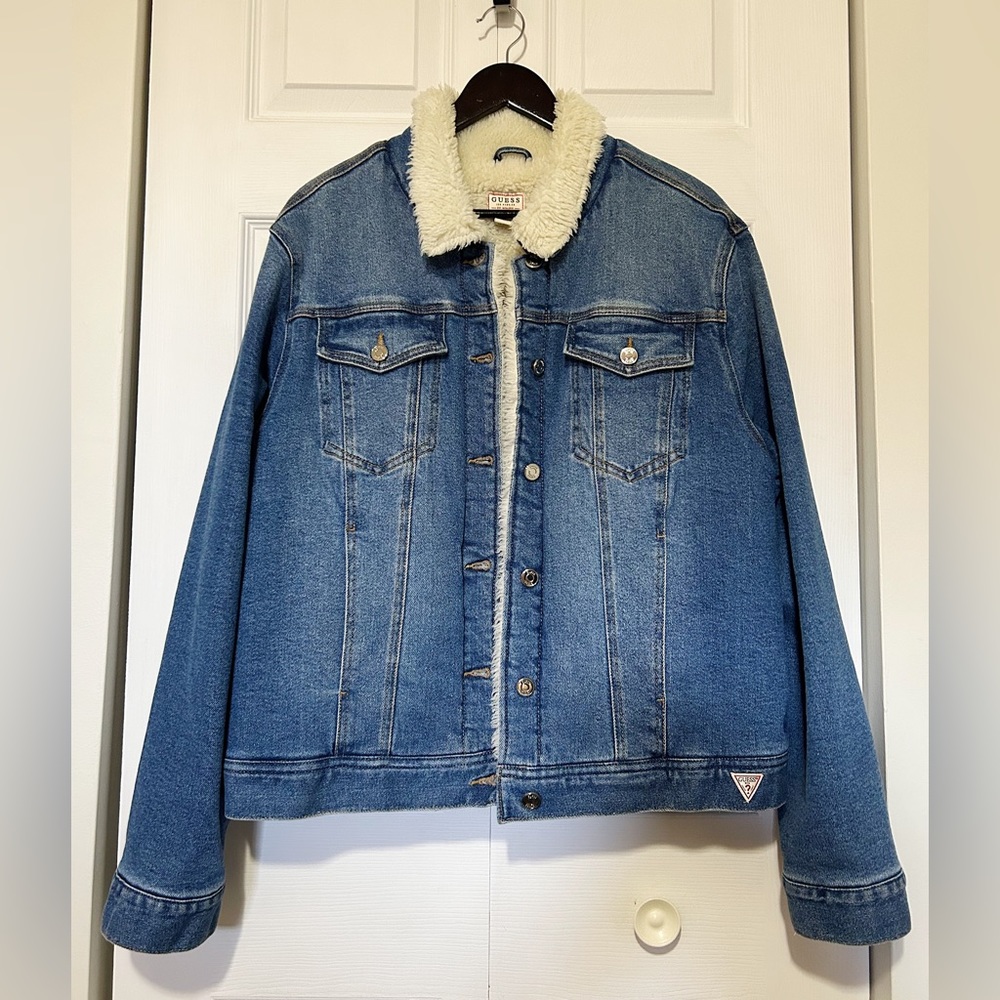 ⭐️Host Pick⭐️ Guess Faux Sherpa Lined Denim Jacket